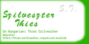 szilveszter thies business card